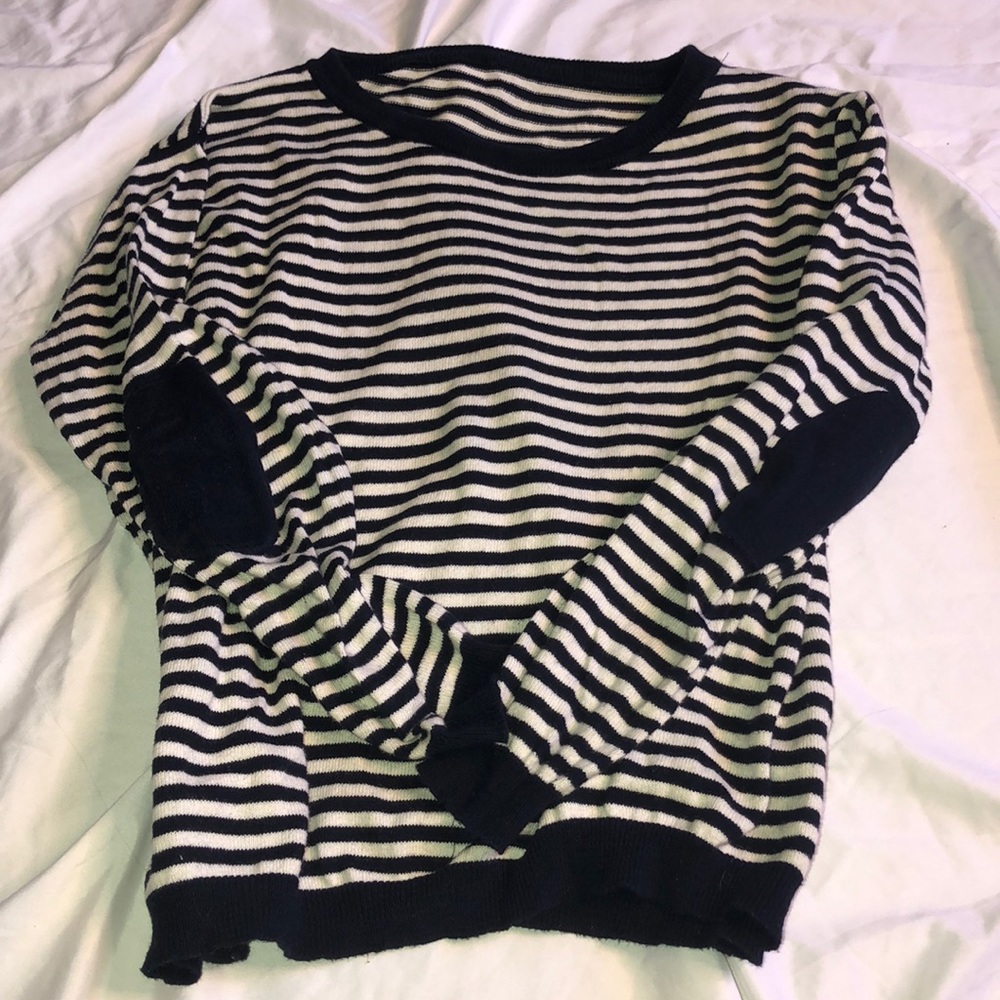 Navy and White Striped Sweater